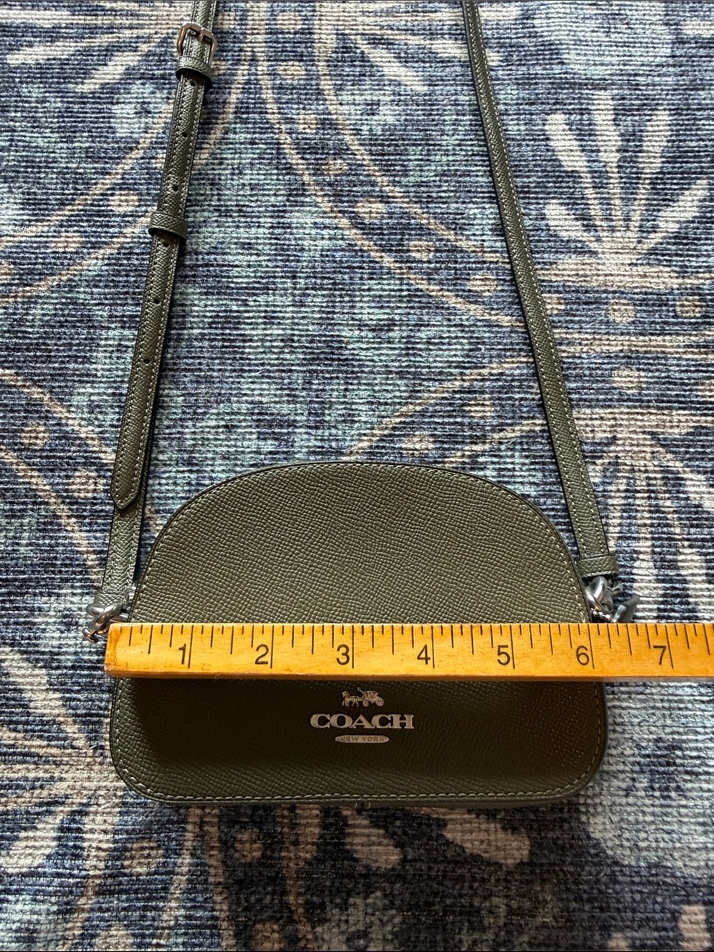 Coach Mini Serena Olive Pebbled Leather Crossbody. - Picture 10 of 13